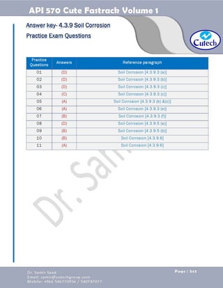 API 570 - Piping Inspector Fastrack- Volume 1-Dr. Samir Saad 