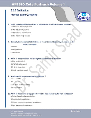 API 570 - Piping Inspector Fastrack- Volume 1-Dr. Samir Saad 