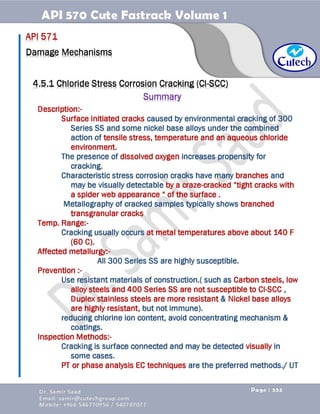 API 570 - Piping Inspector Fastrack- Volume 1-Dr. Samir Saad 