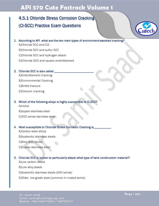 API 570 - Piping Inspector Fastrack- Volume 1-Dr. Samir Saad 