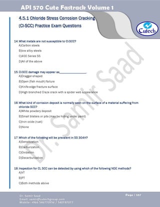 API 570 - Piping Inspector Fastrack- Volume 1-Dr. Samir Saad 