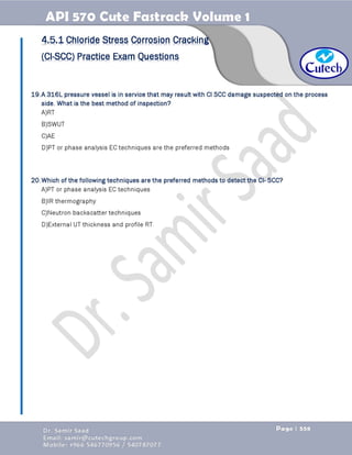 API 570 - Piping Inspector Fastrack- Volume 1-Dr. Samir Saad 