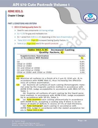 API 570 - Piping Inspector Fastrack- Volume 1-Dr. Samir Saad 