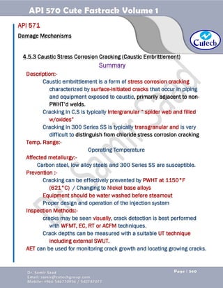 API 570 - Piping Inspector Fastrack- Volume 1-Dr. Samir Saad 