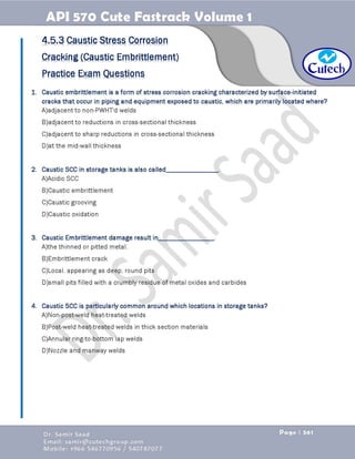 API 570 - Piping Inspector Fastrack- Volume 1-Dr. Samir Saad 