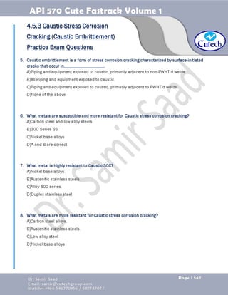 API 570 - Piping Inspector Fastrack- Volume 1-Dr. Samir Saad 