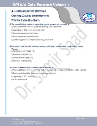 API 570 - Piping Inspector Fastrack- Volume 1-Dr. Samir Saad 