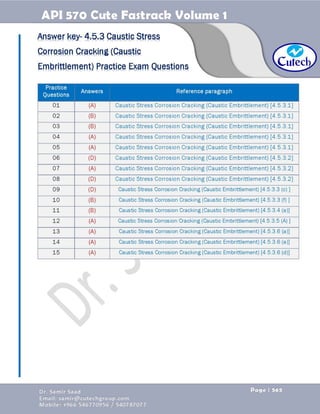 API 570 - Piping Inspector Fastrack- Volume 1-Dr. Samir Saad 