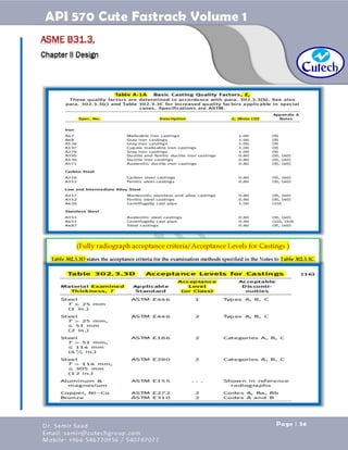API 570 - Piping Inspector Fastrack- Volume 1-Dr. Samir Saad 