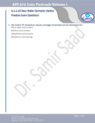 API 570 - Piping Inspector Fastrack- Volume 1-Dr. Samir Saad 