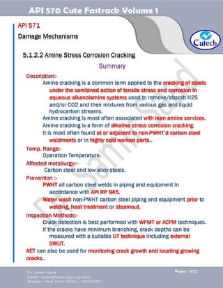API 570 - Piping Inspector Fastrack- Volume 1-Dr. Samir Saad 