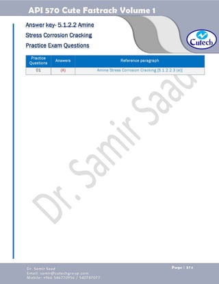 API 570 - Piping Inspector Fastrack- Volume 1-Dr. Samir Saad 