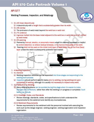 API 570 - Piping Inspector Fastrack- Volume 1-Dr. Samir Saad 