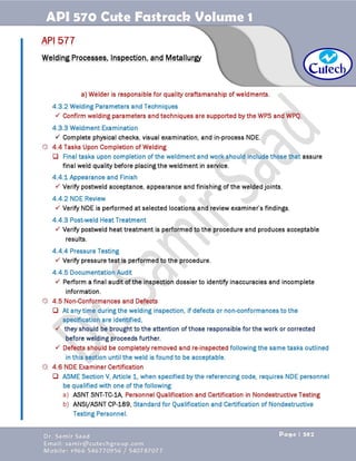 API 570 - Piping Inspector Fastrack- Volume 1-Dr. Samir Saad 