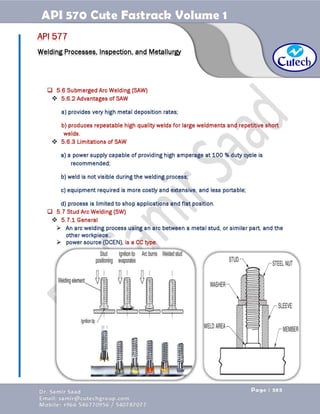 API 570 - Piping Inspector Fastrack- Volume 1-Dr. Samir Saad 