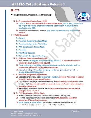 API 570 - Piping Inspector Fastrack- Volume 1-Dr. Samir Saad 