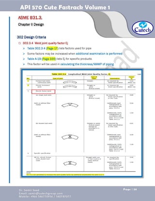 API 570 - Piping Inspector Fastrack- Volume 1-Dr. Samir Saad 
