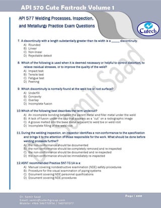 API 570 - Piping Inspector Fastrack- Volume 1-Dr. Samir Saad 