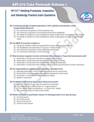 API 570 - Piping Inspector Fastrack- Volume 1-Dr. Samir Saad 