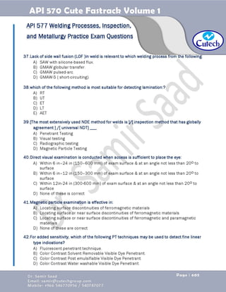 API 570 - Piping Inspector Fastrack- Volume 1-Dr. Samir Saad 