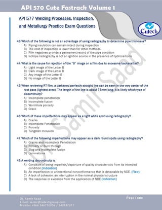 API 570 - Piping Inspector Fastrack- Volume 1-Dr. Samir Saad 
