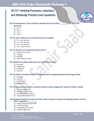 API 570 - Piping Inspector Fastrack- Volume 1-Dr. Samir Saad 