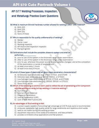 API 570 - Piping Inspector Fastrack- Volume 1-Dr. Samir Saad 