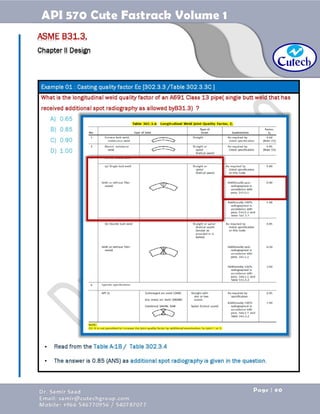 API 570 - Piping Inspector Fastrack- Volume 1-Dr. Samir Saad 
