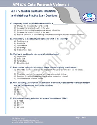 API 570 - Piping Inspector Fastrack- Volume 1-Dr. Samir Saad 