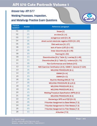 API 570 - Piping Inspector Fastrack- Volume 1-Dr. Samir Saad 