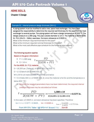 API 570 - Piping Inspector Fastrack- Volume 1-Dr. Samir Saad 
