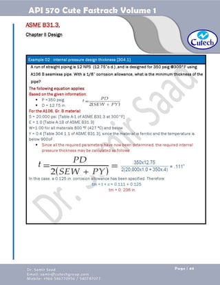 API 570 - Piping Inspector Fastrack- Volume 1-Dr. Samir Saad 