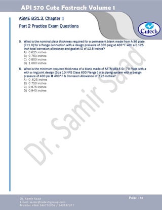 API 570 - Piping Inspector Fastrack- Volume 1-Dr. Samir Saad 