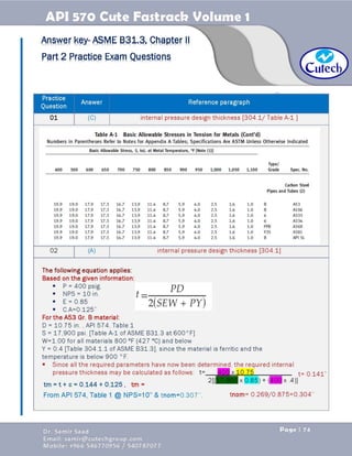 API 570 - Piping Inspector Fastrack- Volume 1-Dr. Samir Saad 