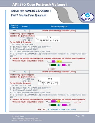 API 570 - Piping Inspector Fastrack- Volume 1-Dr. Samir Saad 