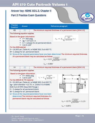 API 570 - Piping Inspector Fastrack- Volume 1-Dr. Samir Saad 