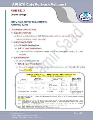 API 570 - Piping Inspector Fastrack- Volume 1-Dr. Samir Saad 