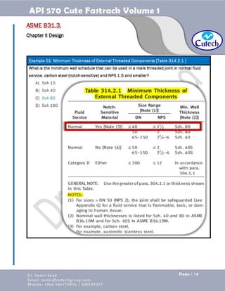API 570 - Piping Inspector Fastrack- Volume 1-Dr. Samir Saad 