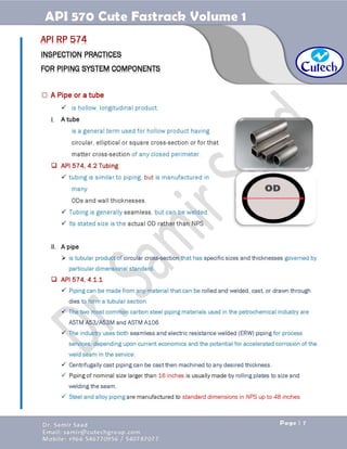 API 570 - Piping Inspector Fastrack- Volume 1-Dr. Samir Saad 