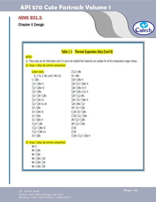API 570 - Piping Inspector Fastrack- Volume 1-Dr. Samir Saad 