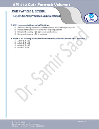 API 570 - Piping Inspector Fastrack- Volume 1-Dr. Samir Saad 