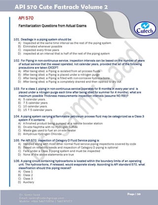API 570 - Piping Inspector Fastrack- Volume 2-Dr. Samir Saad | PDF