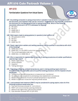 API 570 - Piping Inspector Fastrack- Volume 2-Dr. Samir Saad | PDF