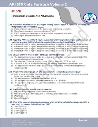 API 570 - Piping Inspector Fastrack- Volume 2-Dr. Samir Saad | PDF