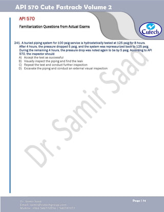 API 570 - Piping Inspector Fastrack- Volume 2-Dr. Samir Saad 