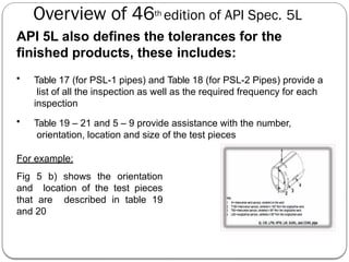 Api 5l Pipe Tolerances API 5L -TRAINING-SESSION-ON-API-5L-pptx.pptx