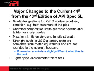 Api 5 l 44 ed psl 1 & psl 2 | PDF