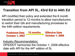 Api 5 l 44 ed psl 1 & psl 2 | PDF
