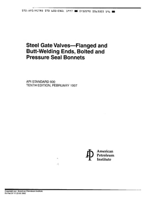 Api 600 | PDF