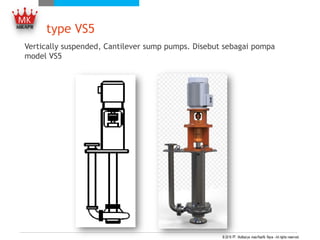 type VS5
Vertically suspended, Cantilever sump pumps. Disebut sebagai pompa
model VS5
 